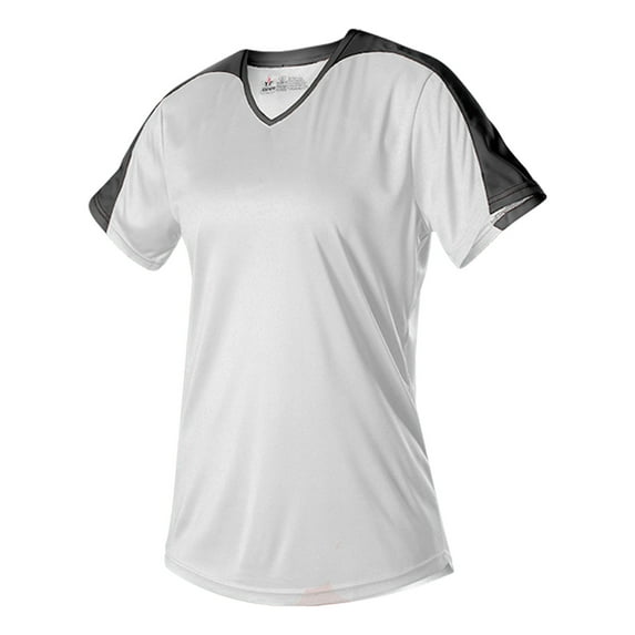 Alleson Athletic 558VW Womens V Neck Fastpitch Jersey - White Black