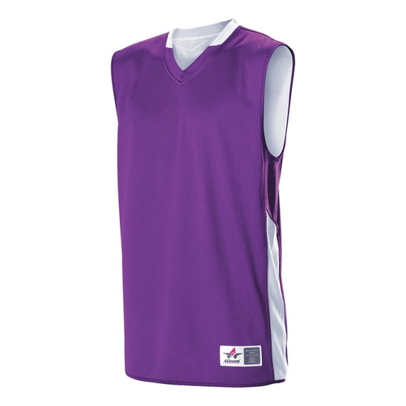 Alleson Athletic 589RSPW Womens Single Ply Reversible Jersey-Purple/White-2XL