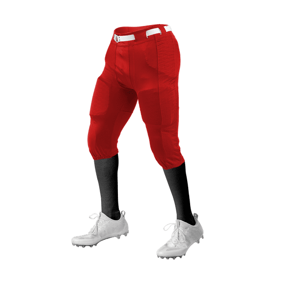 Alleson Athletic 650SLA Adult Press Football Pant (Pads Not Included) - Red Red