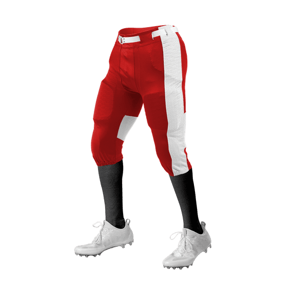 Alleson Athletic 650SLY Youth Press Football Pant (Pads Not Included) - Red White