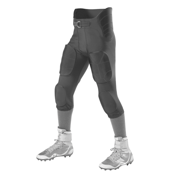 Alleson Athletic 6857P Adult Icon Integrated Football Pants-Charcoal Solid-2XL