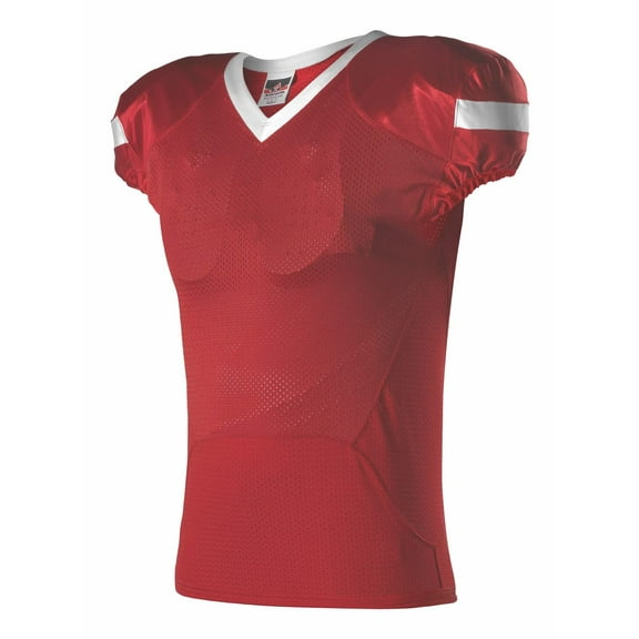 Alleson Athletic 754 Adult Pro Flex Cut Belt Length Football Jersey - Red White