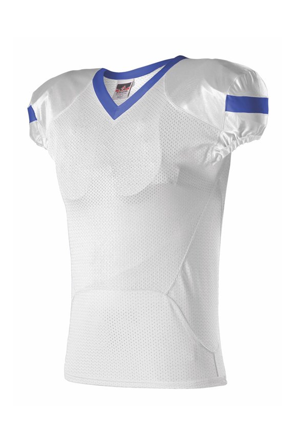 754Y Youth Pro Flex Cut Belt Length Football Jersey - White Royal