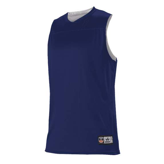 Alleson Athletic A105BG Girls Blank Reversible WNBA Racerback Jersey-Navy/White-S