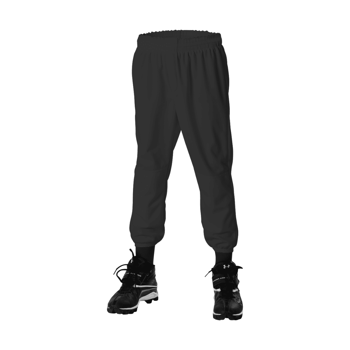 Alleson Athletic AALLBDK2BLKSML Elastic Waist Baseball Pant, Black Youth Small