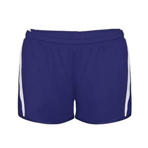 Alleson Athletic B17285655 Womens Stride Shorts, Navy & White - Large