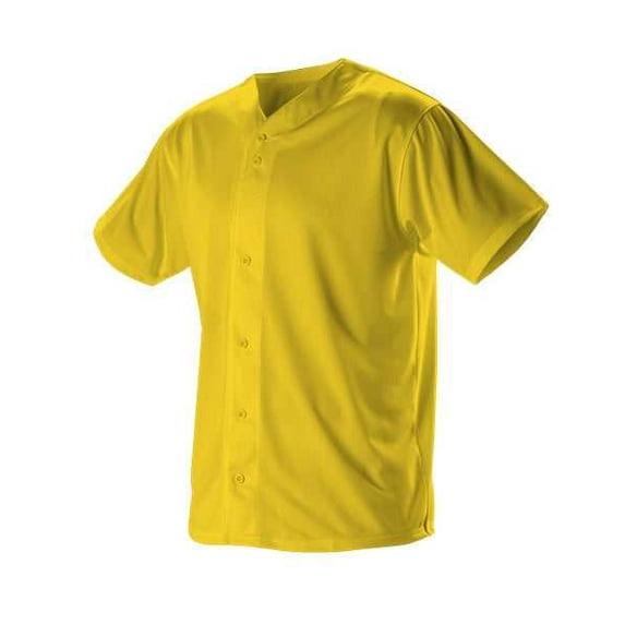 Alleson Athletic B33585136 Youth Full Button Lightweight Baseball Jersey, Gold - Extra Large