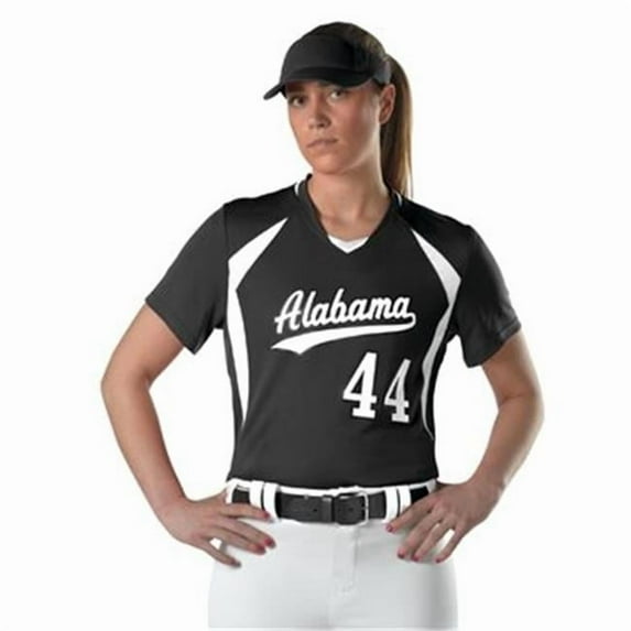 Alleson Athletic Girls' Short Sleeve Fastpitch Jersey 552JG Forest/ White L