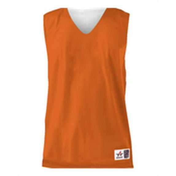 Alleson Athletic B37285664 Youth Reversible Mesh Tank Top, Orange & White - Medium
