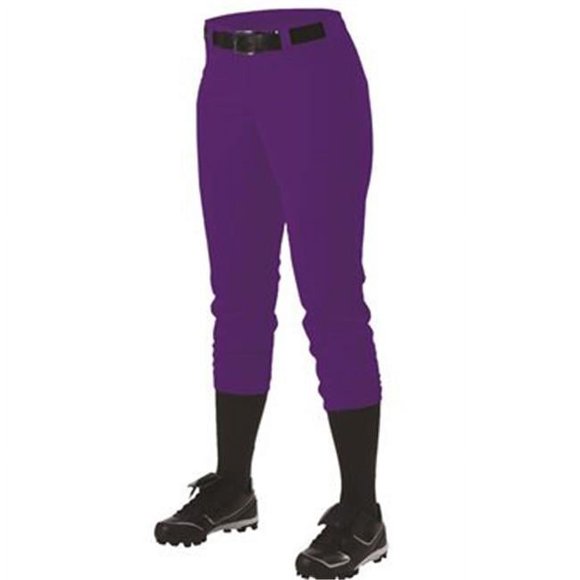 Alleson Athletic B39885533 Girls Belt Loop Fast-Pitch Pants, Maroon - Small