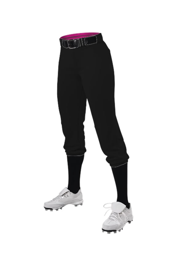 Girls' Belted Speed Premium Fastpitch Pants - Black