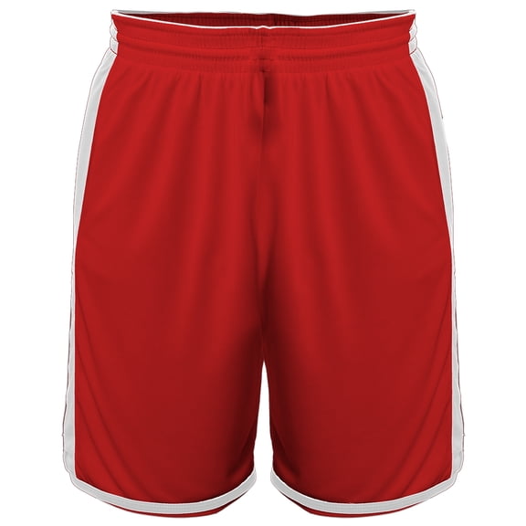 Alleson Athletic B68785526 Crossover Reversible Shorts, Red & White - Extra Large