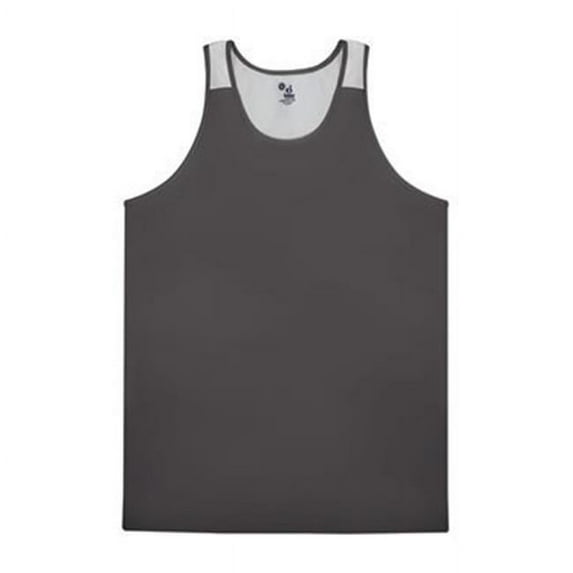 Alleson Athletic B88385507 Ventback Singlet, Black & White - 2XL