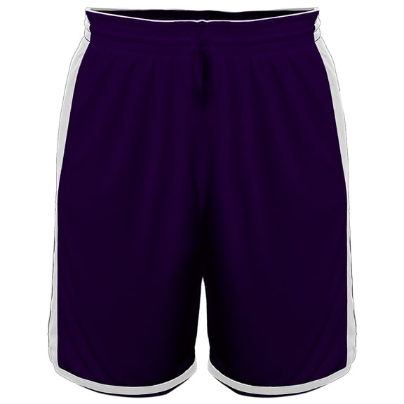Alleson Athletic B93685676 Crossover Youth Reversible Shorts, Purple & White - Extra Large