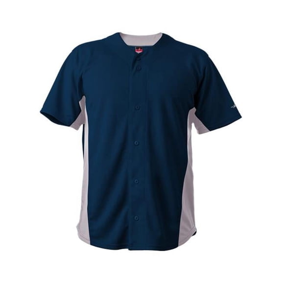 Alleson Athletic B94485657 Crush Full Button Baseball Jersey, Navy - 2XL