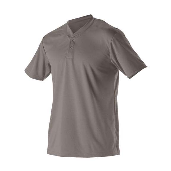 Alleson Athletic Baseball Two Button Henley Jersey Size 4XL Color Greys