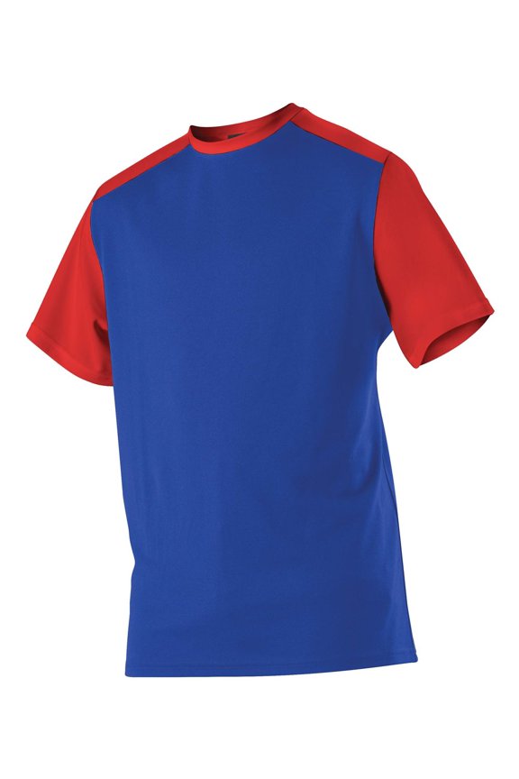 - Crew Neck Baseball Jersey - Color - Royal/ Scarlet - Size - XL