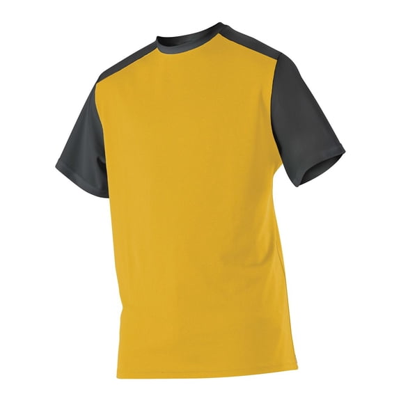 Alleson Athletic Crewneck Baseball Jersey A00023 - Light Gold/Black - Large
