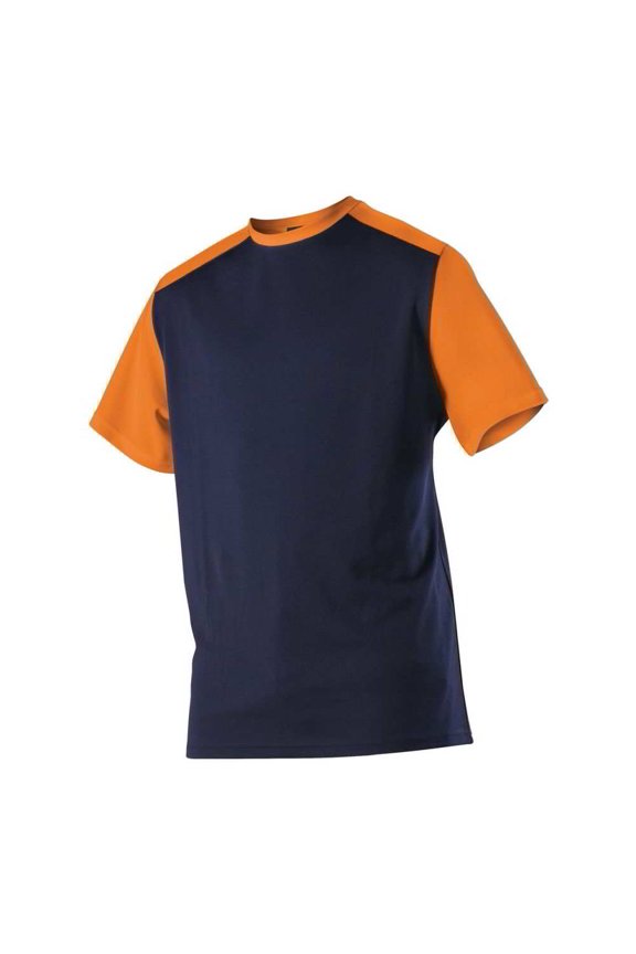 Crewneck Baseball Jersey A00023 - Navy/Orange - Large