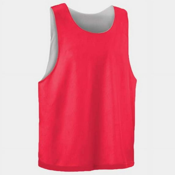 Alleson Athletic LP001W Womens Lacrosse Reversible Pinnie-Hot Coral/White-L/XL