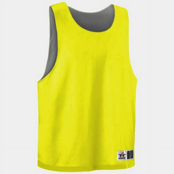 Alleson Athletic LP001Y Youth Lacrosse Reversible Pinnie-Safety Yellow/Graphite-L/XL