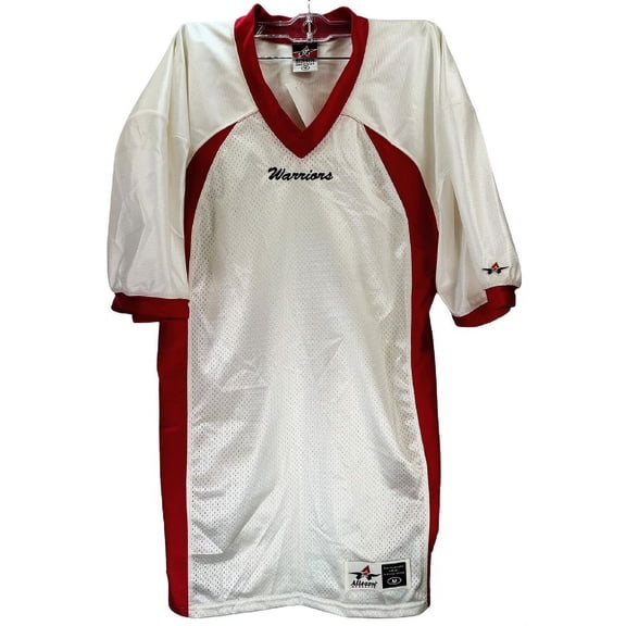 Alleson Athletic Men's Warriors Short Sleeve Jersey-White/Red, Medium