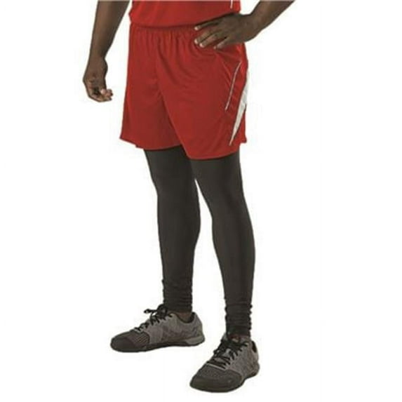 Alleson Athletic R1LFP Mens Loose Fit Track Short-Red/White-S