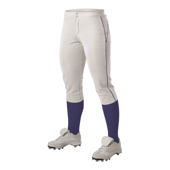 Alleson Athletic Women's Belted Piped Fastpitch Pants 625PBW White/ Royal L