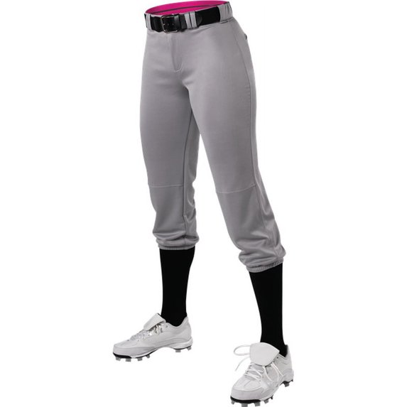 Alleson Athletic Women's Belted Speed Premium Fastpitch Pants 615PSW Grey XS