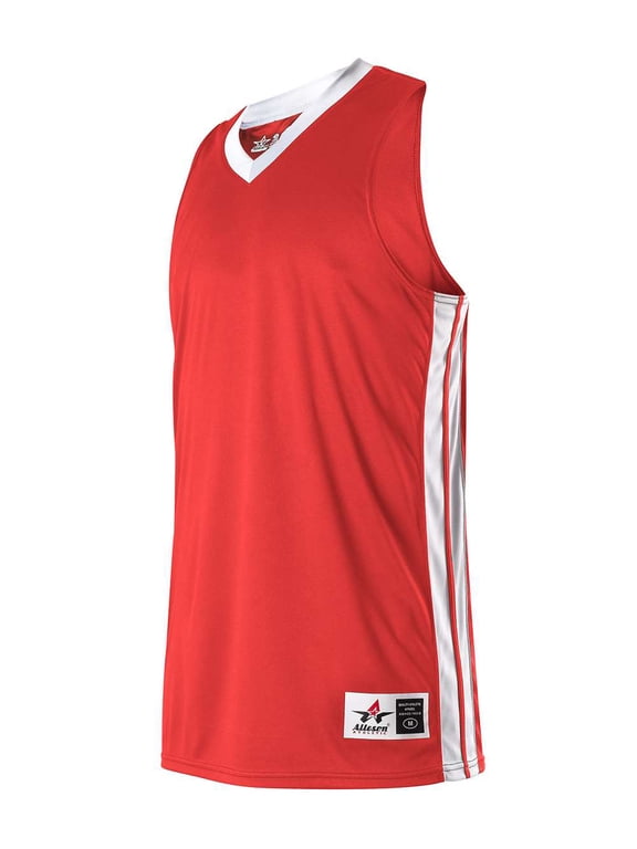 - Women's Single Ply Basketball Jersey - Color - Red/ White - Size - S