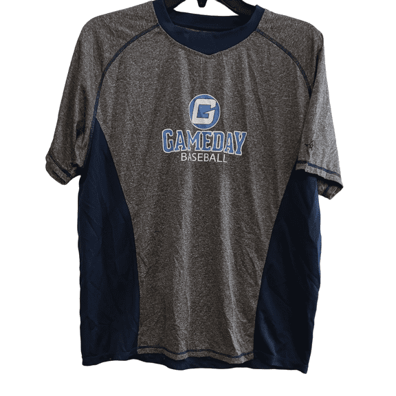 Alleson Athletic Youth Gameday Baseball Raglan ShortSleeve Crew TShirt, Gray, XL