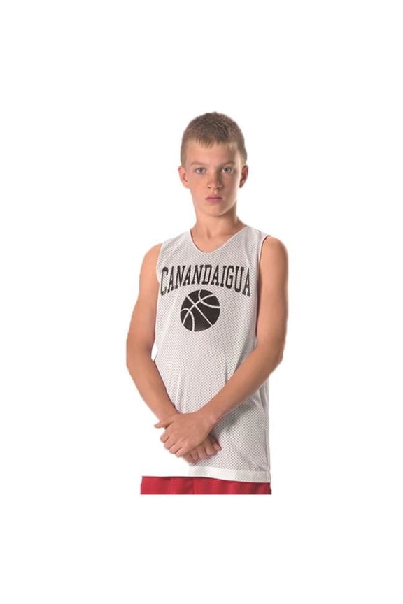 - Youth Reversible Mesh Tank - Color - Cardinal/ White - Size - L