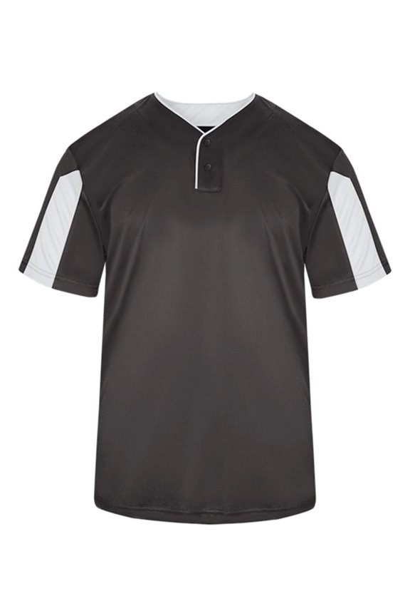 Youth Striker Placket Shirt, Graphite & White - Extra Small