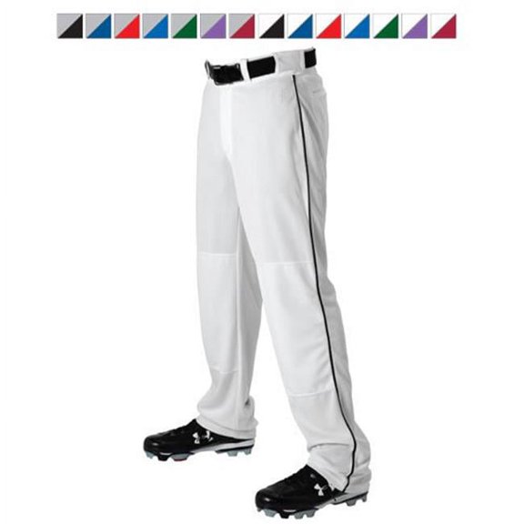 Alleson Relaxed Fit Open Bottom Elastic Waistband Baseball Pants With Braids Mens Style : 605WLB