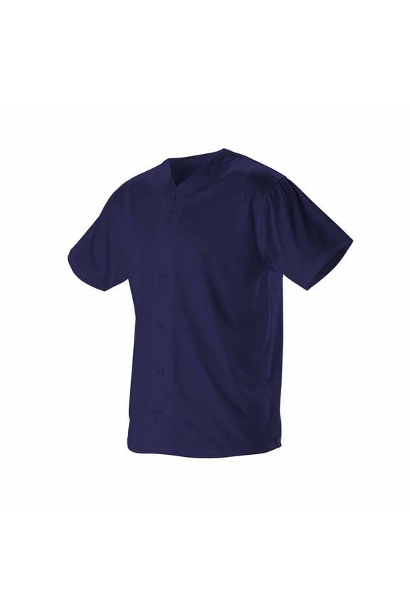 Alleson Youth Full Button Lightweight Baseball Jersey NAVY LG