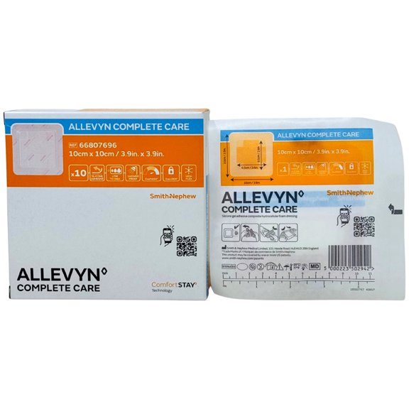 Allevyn Complete Care - Silicone Dressing 3.9" x 3.9" - Box of 10 Dressings