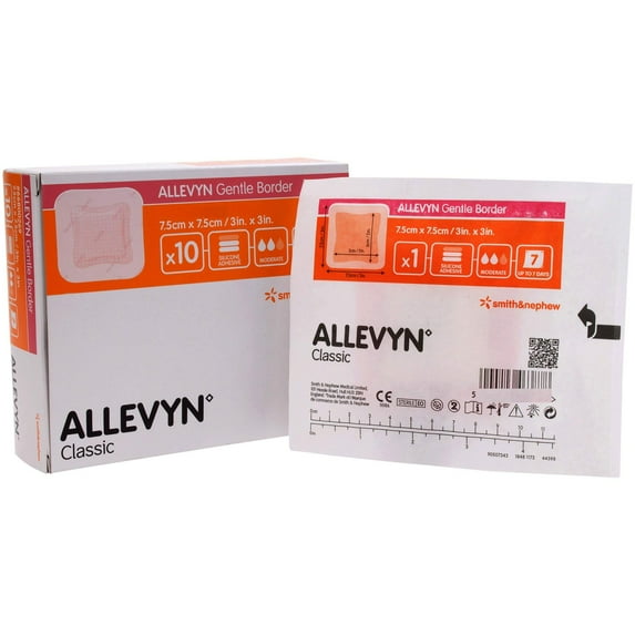 Allevyn Gentle Border Foam Dressing 3" x 3" - Box of 10