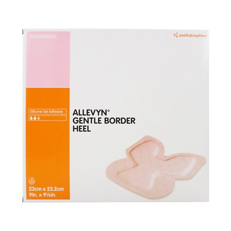 Allevyn Gentle Border Heel Hydrocellular Foam Dressing, 9 X 9-1/8 Inch, Box of 5