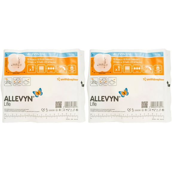 Allevyn Life Foam Dressing 5" x 5" (3x3 pad) - Pack of 2 Dressings 66801068