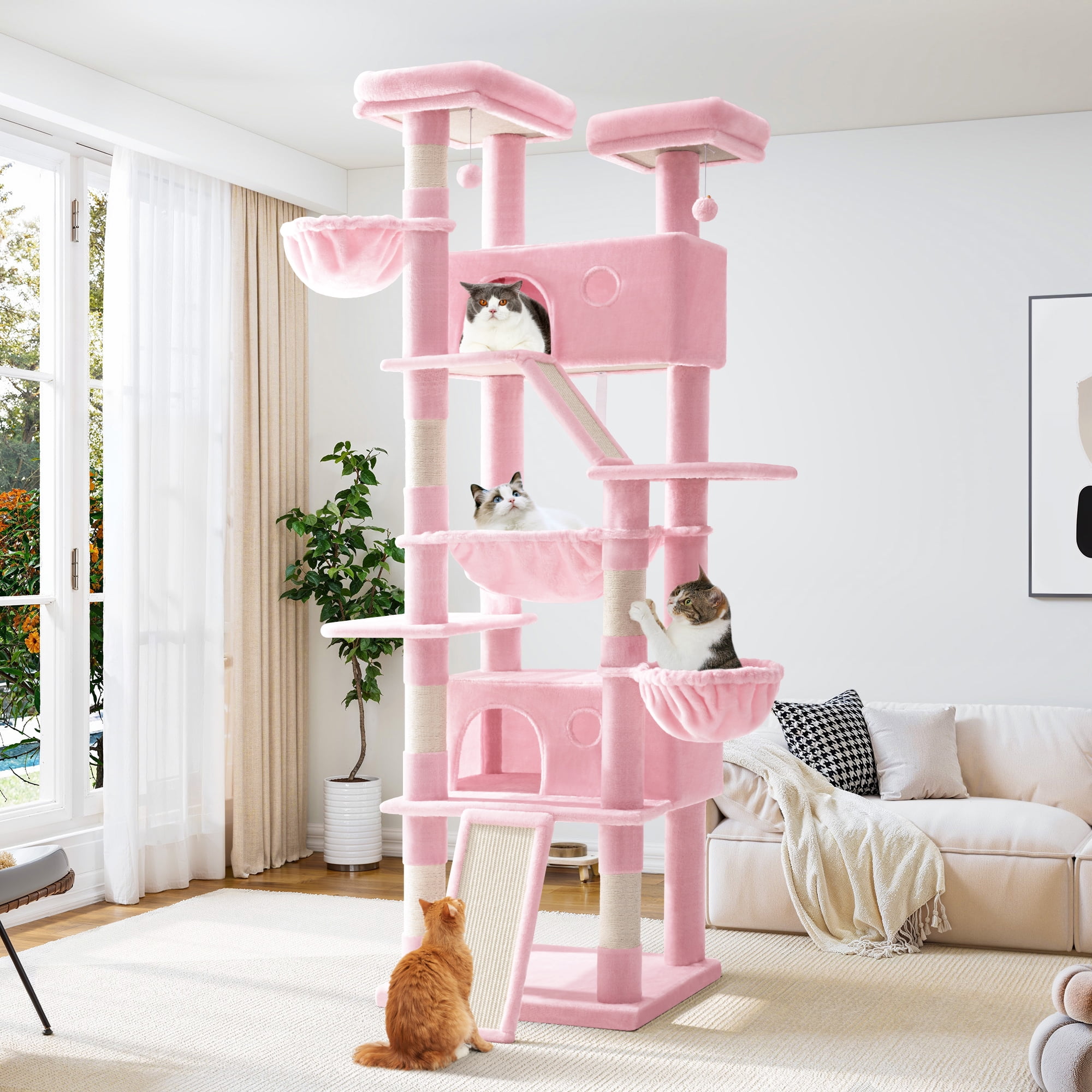 Allewie 81 Inches Multi-Level Tall Cat Tree for Large Cat, Cat