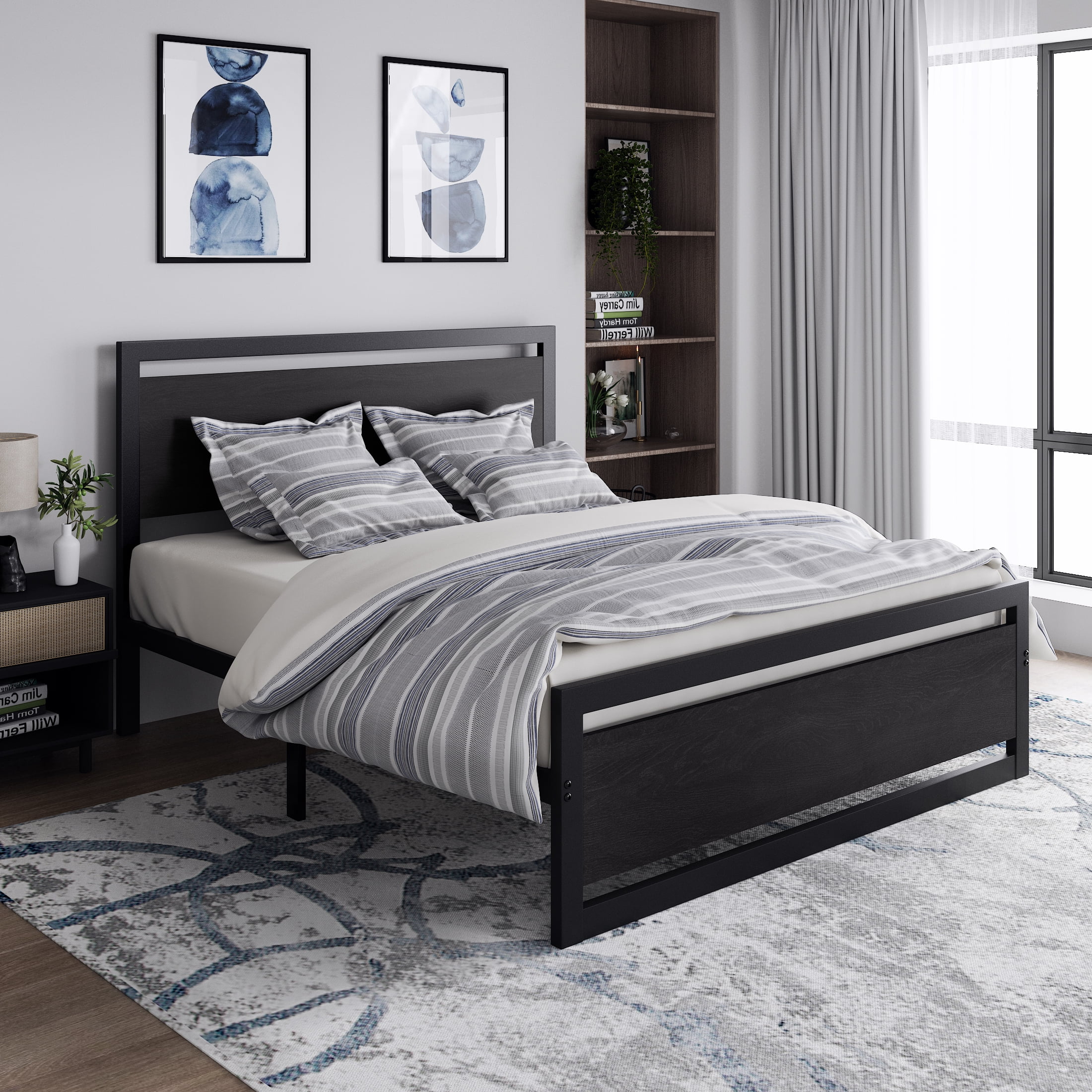 Black full sale size bed frame