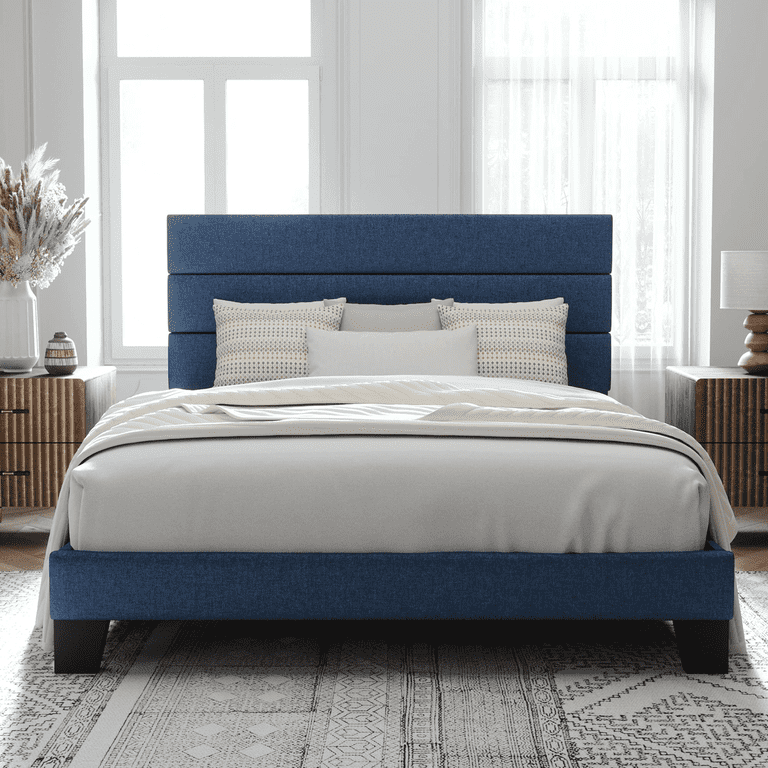 が大特価！ Adult Size Full Allewie Platform Fabric Frame, Bed チャーム