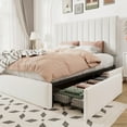 thumbnail image 1 of Allewie Full Size Storage Bed Frame,Adjustable Headboard, Velvet Upholstered Platform Bed with 4 Oversized Underbed Drawers, Wooden Slats Support, No Box Spring Needed, White, 1 of 9
