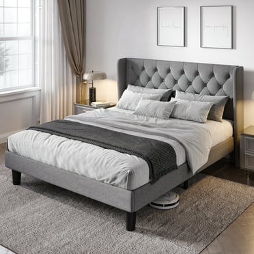 Slatted Panel Bed, White - Walmart.com