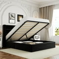 thumbnail image 1 of Allewie Full Size Velvet Lift Up Storage Bed, Modern Wingback Headboard, Hydraulic Storage, No Box Spring Needed, Black, 1 of 12