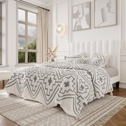 Allewie Full Size Velvet Upholstered Bed Frame with Vertical Channel Tufted Headboard, White