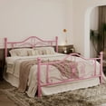 thumbnail image 1 of Allewie Full Size Vintage Metal Bed Frame with Butterfly Pattern Design Headboard & Footboard, Pink, 1 of 7