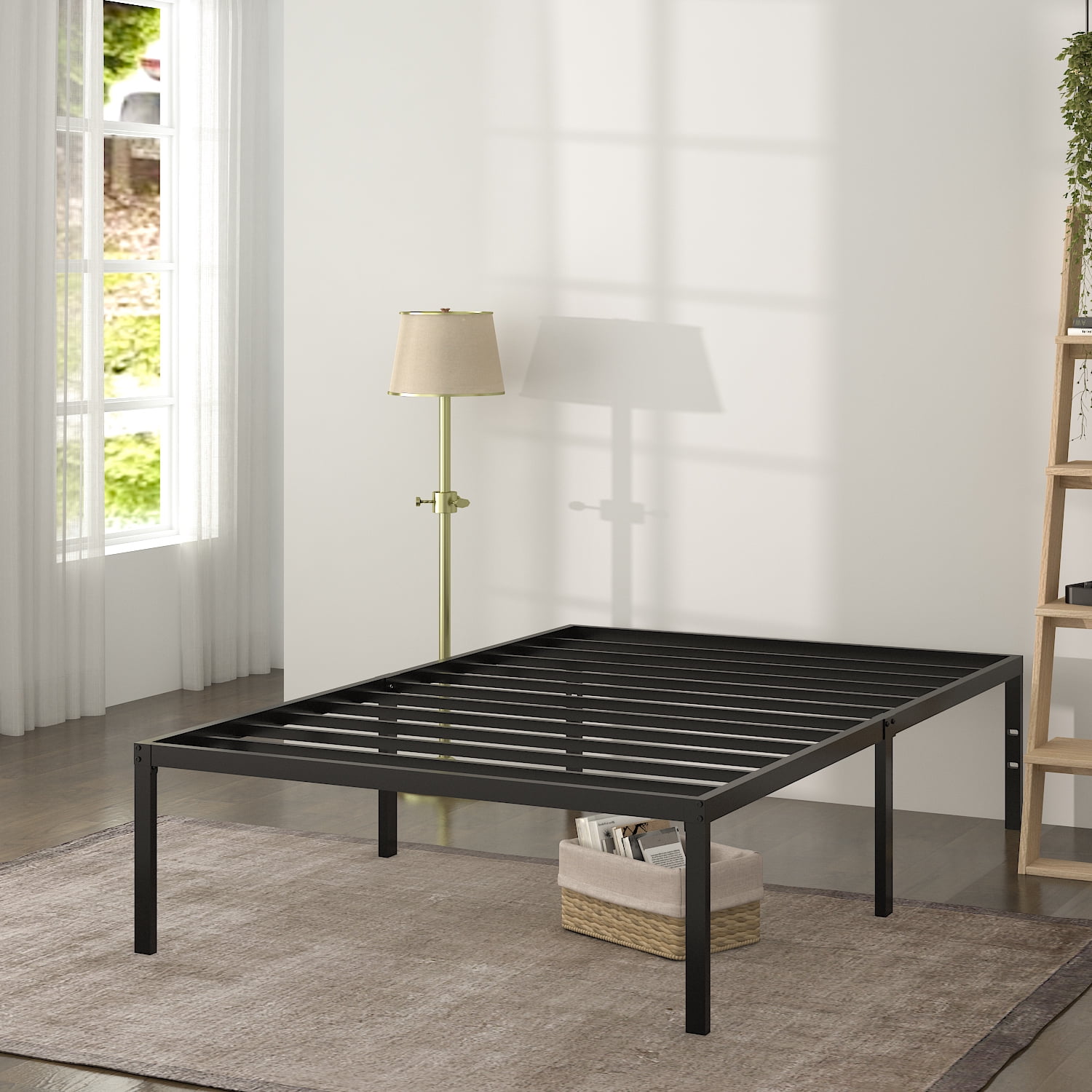 Allewie Heavy Duty Twin Size Metal Platform Bed Frame with 16.5" Large