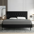 Allewie King Size Bed Frame Upholstered Platform Bed with Adjustable
