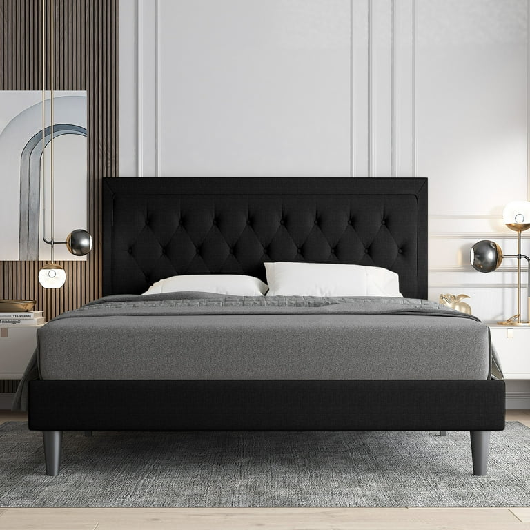 Black quilted headboard discount